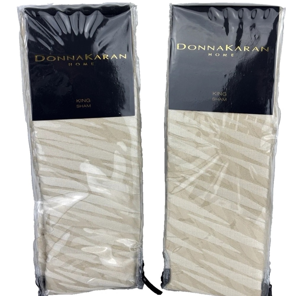 Donna Karan Home KING Shams SET Gold Dust Collection Luxury Elegant Textured